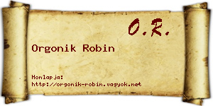 Orgonik Robin névjegykártya